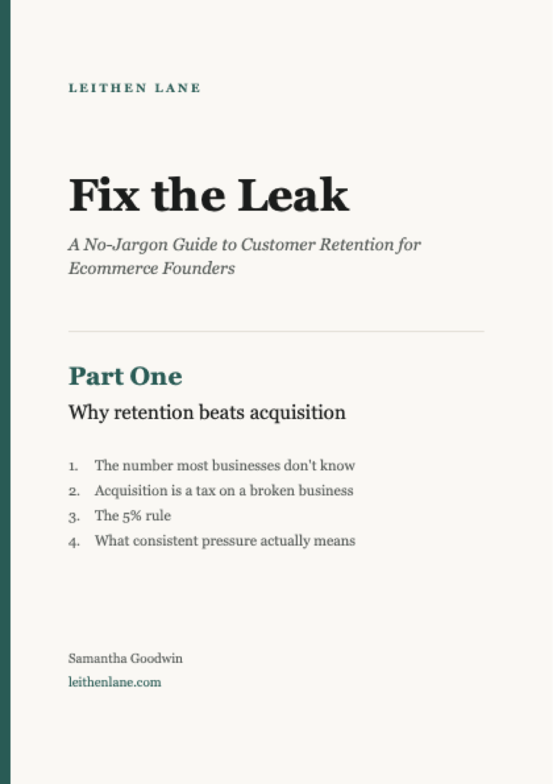 Cover of Part One of Fix the Leak